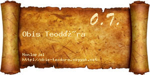 Obis Teodóra névjegykártya